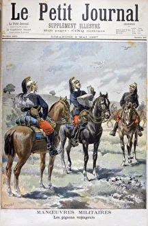 French military manoeuvres: using carrier pigeons to communicate, 1897. Artist: Oswaldo Tofani
