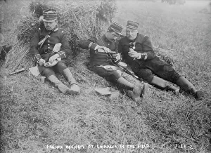 Luncheon Prints: French Officers at luncheon in the field