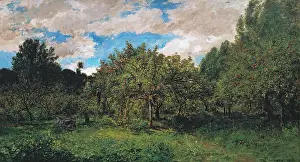 Cloudy Prints: French Orchard at Harvest Time, (Le verger), 1876. Creator: Charles Francois Daubigny