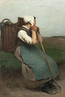 Salmson Hugo Prints: French Peasant Girl. Souvenir de Picardie. Creator: Hugo Salmson