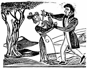 French popular woodcut used for illustrating murders, c1840 (1964)