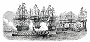 Squadron Prints: The French President Quitting the Squadron at Cherbourg, 1850. Creator: Unknown