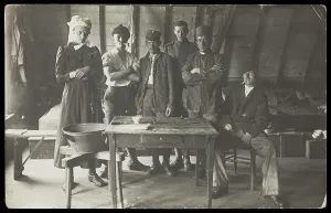 Prisoners Of War Prints: French prisoners of war, one in drag