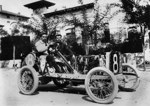 Ac Cars Ltd Gallery: French racing driver Louis Wagner in his Darracq, Coppa Florio, Brescia, Italy, 1905