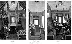 Lavatory Gallery: Part of a French railway wagon-lit (sleeping car), 1890