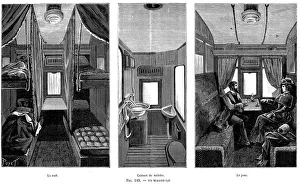Part of a French railway wagon-lit (sleeping car), 1890 Part of a French railway wagon-lit (sleeping car), 1890