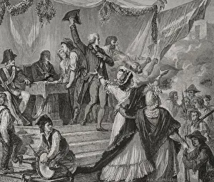 French Revolution: Enlistment of volunteers, 1876. Creators: Hippolyte de la Charlerie, Jonnard