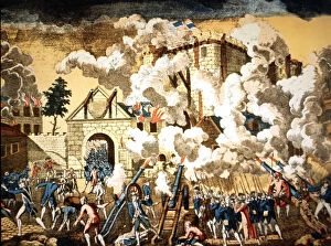 Images Dated 4th July 2013: French Revolution, the taking of the Bastille, vintage engraving