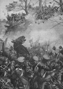 Wollen Prints: The French Rushed Forward With Triumphant Yells and Firing Down Into The Hollow Road