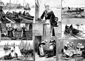 Rowing Boats Prints: The French Sardine Industry, 1890. Creator: R. Taylor