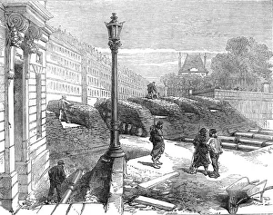 Wheelbarrow Prints: The French Siege of Paris: barricade at the end of the rue de Rivoli