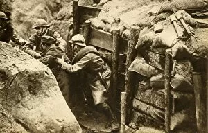 Trench Collection: French soldiers raiding a German trench, First World War, 1914-1918, (1933). Creator: Unknown