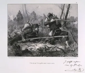 Defender Prints: French soldiers, Siege of Paris, 1871. Artist: Auguste Bry