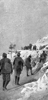 Success Prints: French success on the Italian front; A road in the mountains, 1917. Creator: Unknown