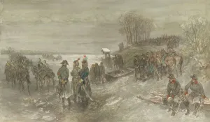 Rochussen Charles Prints: French troops cross a frozen river, 1888. Creator: Charles Rochussen