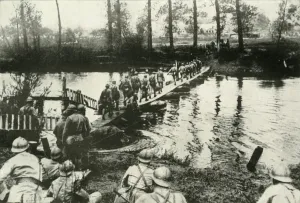 French Troops Crossing a River, (1919). Creator: Unknown