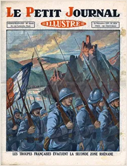 Petit Journal Prints: French troops leaving the second Rhine zone, 1929. Creator: Unknown