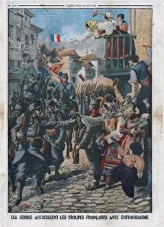 Liberation Collection: French troops are welcomed enthusiastically by the Serbs, 1915. Creator: Unknown