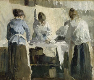 1889 Gallery: French Women Ironing, 1889. Creator: Wasastjerna, Torsten (1863-1924)