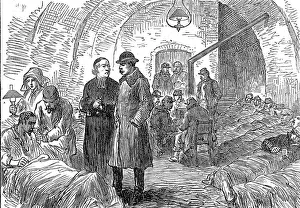 French wounded in a cellar of the Ursuline Monastery, Beaugency, 1871. Creator: Unknown