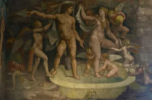 Fresco detail from the Chamber of Amor and Psyche, 1526-1534. Artist: Romano, Giulio (1499-1546)