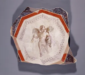 Fresco Depicting Cupid holding Two Sticks and a Pail, 1st century A.D.. Creator: Unknown