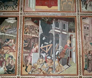 Fresco of the destruction of Jericho, 14th century