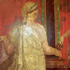 Toga Prints: Fresco Detail, Ministrant Carrying a Tray of Food, 1st Century BC