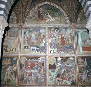Fresco of Eve and the story of Abraham, 14th century