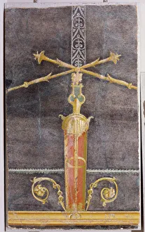 Sun God Prints: Fresco fragments (7), A.D. 50-79. Creator: Unknown