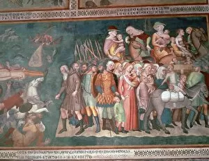 Bartolo Gallery: Fresco of the Israelites crossing the Red Sea, 14th century. Artist: Bartolo di Fredi