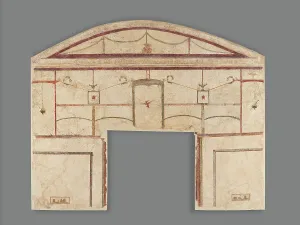 Garlands Prints: Frescoed Wall with Double White Field and a Niche, A.D. 50-79. Creator: Unknown