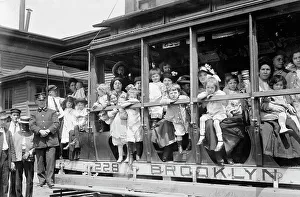 Trams Prints: Fresh air outing, 1913. Creator: Bain News Service