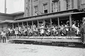 Trams Prints: Fresh air outing, 1913. Creator: Bain News Service