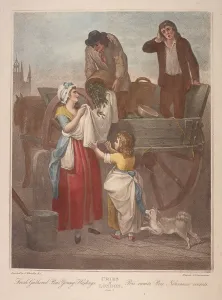 Francis Wheatley Prints: Fresh Gathered Peas Young Hastings, Cries of London, c1870