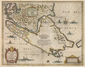 Hondius Prints: Freti Magellanici ac novi freti vulgo Le Maire exactissima delineatio