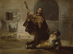 De Goya Prints: Friar Pedro Clubs El Maragato with the Butt of the Gun, c. 1806. Creator: Francisco Goya