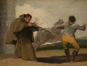 De Goya Prints: Friar Pedro Shoots El Maragato as His Horse Runs Off, c. 1806. Creator: Francisco Goya