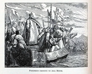 Barbarossa Gallery: Friedrich crossing to Asia Minor, 1882. Artist: Anonymous