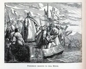 Barbarossa Gallery: Friedrich crossing to Asia Minor, 1882. Artist: Anonymous