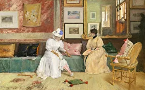 Chase Prints: A Friendly Call, 1895. Creator: William Merritt Chase