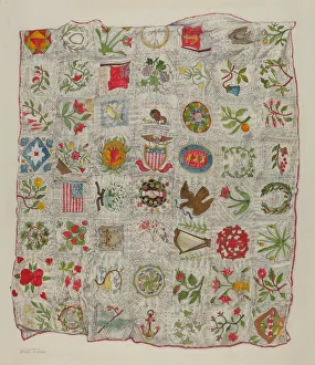 Truelson Florence Prints: Friendship Quilt, c. 1937. Creator: Florence Truelson
