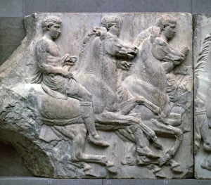 Parthenon Prints: Part of the frieze on the Parthenon, 5th century BC