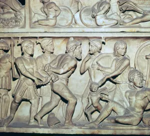 Barbarian Prints: Frieze of Roman soldiers with Barbarian captives