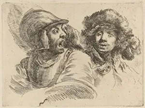 Frightened Soldier and Man with Fur Cap. Creator: Stefano della Bella