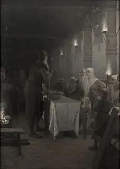 Pagan Collection: Frithiofs Saga: Frithiof at the court of King Ring, 1880s