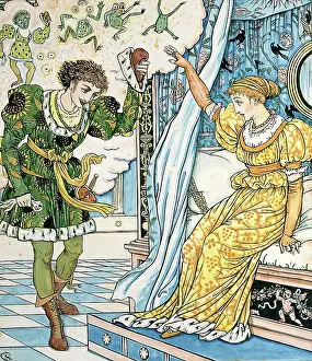 Crane Prints: The Frog turns into a Prince - Illustration for The Frog Prince, c1874