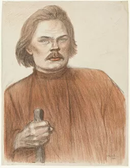 Activism Collection: Frontal Portrait from the Waist Up of Maxime Gorki, 1905