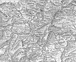 Military Campaign Prints: Frontiere greco-serbe; terrain ou s'est deployee l'offensive de septembre a la frontiere