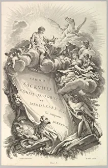 Aubert Prints: Frontispice pour le Tombeau de Charles Sackville, comte de Dorset